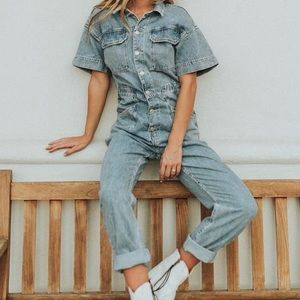 NWT Free People Marci Denim Jumpsuit